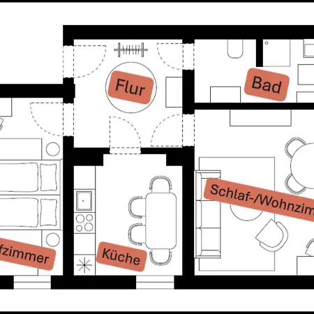 Paar & Familien-paradies I 2 Schlafbereiche I 60 Qm I Kostenfreier Parkplatz I Ruhige Lage I Barrierearm Apartamento *