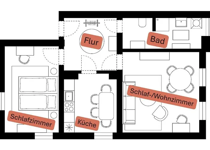 公寓 Grosses 2 Schlafzimmer *